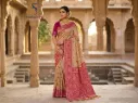 Premium Kolkata Cotton Saree for Women – Mustard with Pink Woven Border, Ethnic Motifs & Designer Pallu