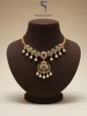 Designer Gold Plated Kundan Choker Necklace | Multicolor Stones & Pearl Drops | Ethnic Bridal Jewelry