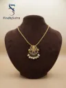 Gold Plated Venkatesh Pendant Necklace for Women | Sri Venkateswara (Balaji) Temple Jewelry with Pearl Drops & Multicolor Stones | Traditional Ethnic Necklace for Festive & Wedding Wear